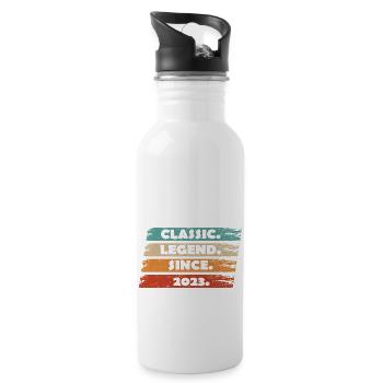 1. Jubiläum 2023 - Legende seit Vintage Ret - Trinkflasche mit integriertem Trinkhalm - Weiß - Rechts
