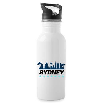 sydney stadt - Trinkflasche mit integriertem Trinkhalm - Weiß - Rechts