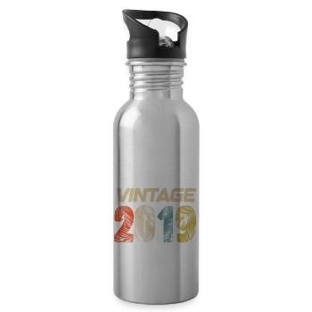Vintage 2019 Retro - Best-seller - Gourde avec paille intégrée - argent clair - Droite