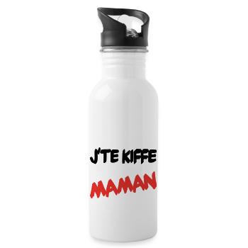 I love you mom - Water bottle with straw - white - Right
