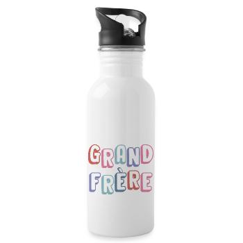 Big Brother - Neugeborene Familie - Trinkflasche mit integriertem Trinkhalm - Weiß - Rechts
