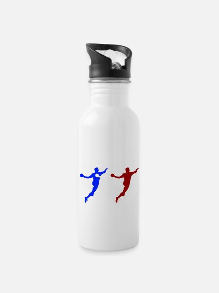 Joueurs de handball France - Gourde avec paille intégrée - blanc