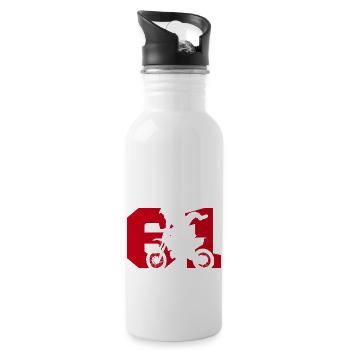 Moto 61 biker - Water bottle with straw - white - Right