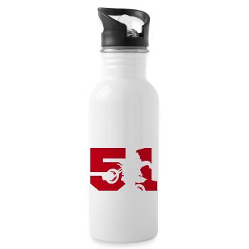 Moto 51 biker - Water bottle with straw - white - Right