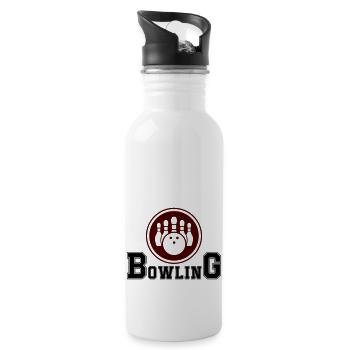 bowling - Trinkflasche mit integriertem Trinkhalm - Weiß - Rechts
