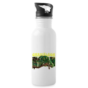 Chamäleon - Trinkflasche mit integriertem Trinkhalm - Weiß - Rechts