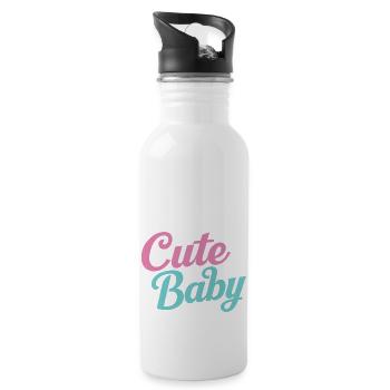 Cute baby - Water bottle with straw - white - Right