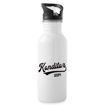 Konditorin 2024 Bäcker Beruf Konditorei Ausbildung - Trinkflasche mit integriertem Trinkhalm - Weiß - Rechts