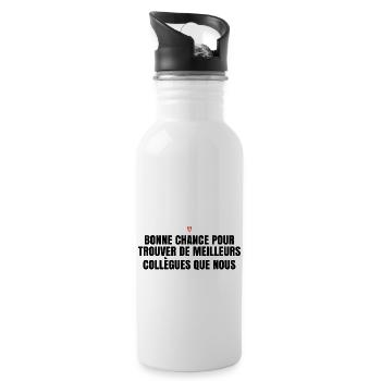Man Humor Co-worker Departure Gift - Water bottle with straw - white - Right