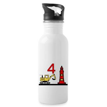 Excavator - Water bottle with straw - white - Right