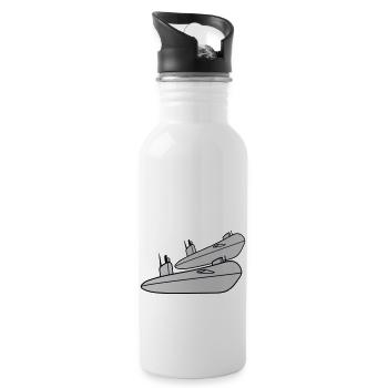 2 Submarines Fleet Two Squadrons Group Team Crew - Water bottle with straw - white - Right