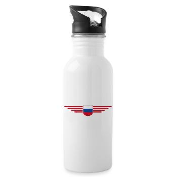 Russia T-Shirt – Pride and Tradition - Water bottle with straw - white - Right