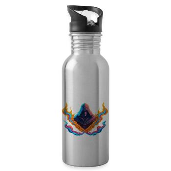 TRANSFORMATIVE POWER OF NEON FLAMES - Water bottle with straw - silver - Right