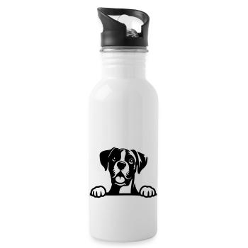 Boxer - Trinkflasche mit integriertem Trinkhalm - Weiß - Rechts