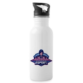 Queen Chess Pieces Sketch eSport Spiel - Trinkflasche mit integriertem Trinkhalm - Weiß - Rechts