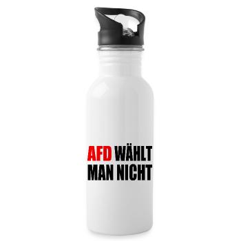 afd wählt man nicht - Trinkflasche mit integriertem Trinkhalm - Weiß - Rechts