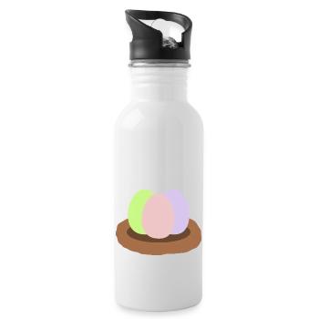 easter eggs - Water bottle with straw - white - Right