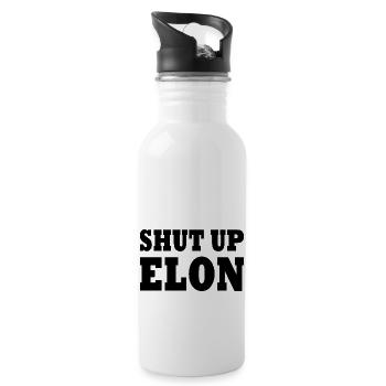 shut up elon - Water bottle with straw - white - Right
