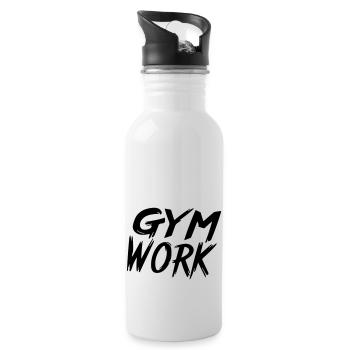 gym work - Water bottle with straw - white - Right