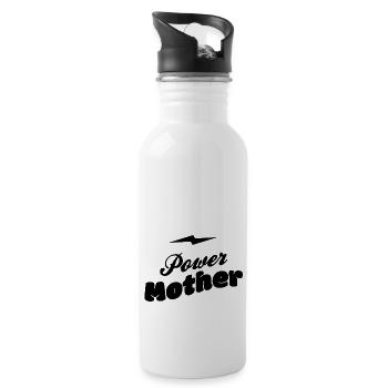Power Mother - Trinkflasche mit integriertem Trinkhalm - Weiß - Rechts