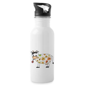 Cow - Water bottle with straw - white - Right