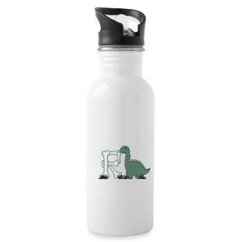 Letter R - Water bottle with straw - white - Right