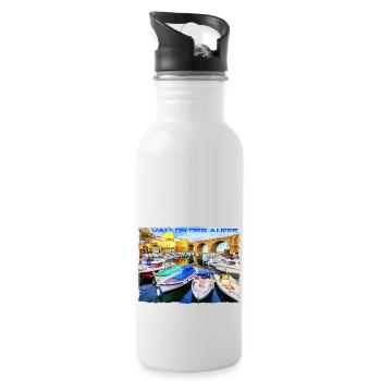 Vallon des Auffes Marseille - Gourde avec paille intégrée - blanc - Droite