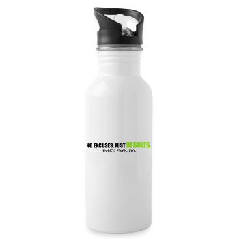 PAS EXCUSES - Chemise de mentalité de performance - Gourde avec paille intégrée - blanc - Droite