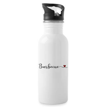 Barbecue-süßes Typografie-Design mit Herz - Trinkflasche mit integriertem Trinkhalm - Weiß - Rechts