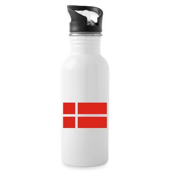 Dänemark - Trinkflasche mit integriertem Trinkhalm - Weiß - Rechts