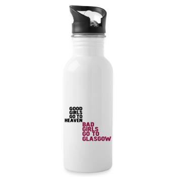 good girls go to heaven bad girls g oto glasgow - Water bottle with straw - white - Right