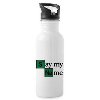 Say my name - Trinkflasche mit integriertem Trinkhalm - Weiß - Rechts