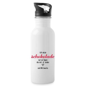 Schokolade - Trinkflasche mit integriertem Trinkhalm - Weiß - Rechts