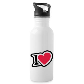 I love 2clr - Gourde avec paille intégrée - blanc - Droite