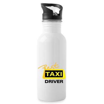 Best Taxi Driver 3 - Trinkflasche mit integriertem Trinkhalm - Weiß - Rechts