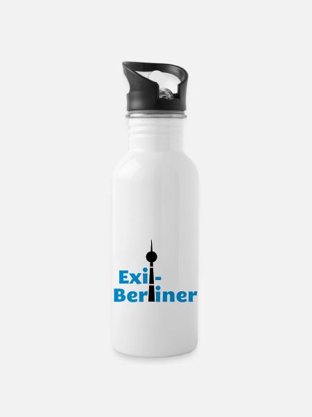 Berlin - Berlin-exile - Water bottle with straw - white