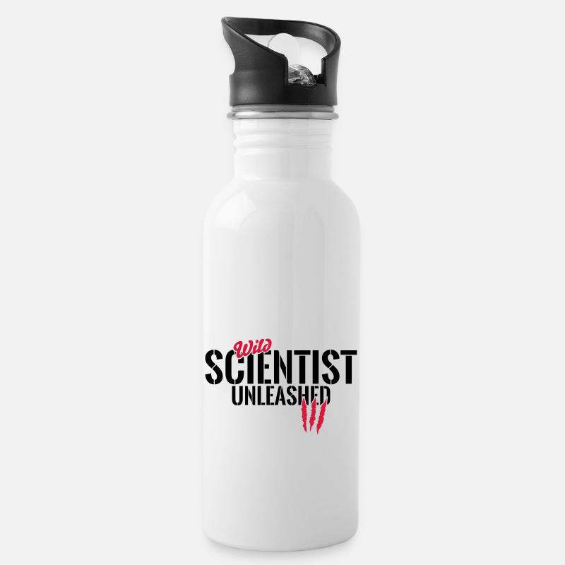 Scientifiques sauvages déchaînés - Gourde avec paille intégrée - blanc
