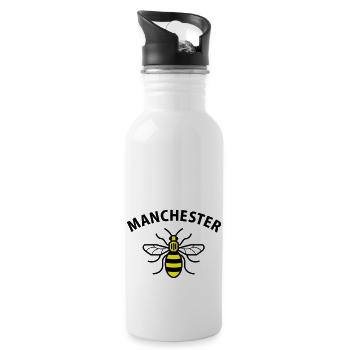 MANCHESTER MANCS MCR BIENE BEE - Trinkflasche mit integriertem Trinkhalm - Weiß - Rechts