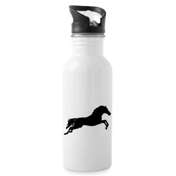Pferd - Trinkflasche mit integriertem Trinkhalm - Weiß - Rechts