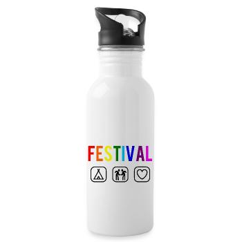 Festival - Festival-goer - Water bottle with straw - white - Right