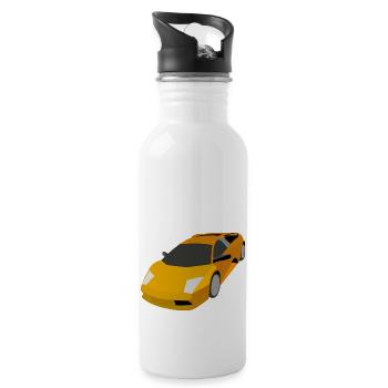 Rennauto - Trinkflasche mit integriertem Trinkhalm - Weiß - Rechts