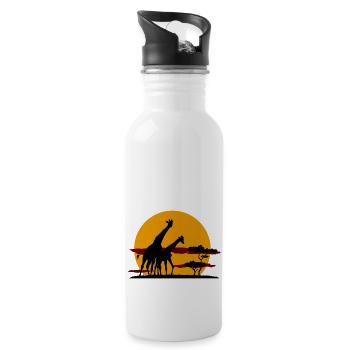 giraffe - Trinkflasche mit integriertem Trinkhalm - Weiß - Rechts