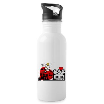 london - Water bottle with straw - white - Right