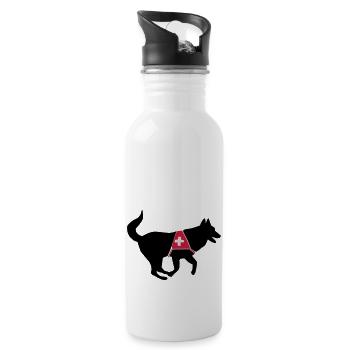 rettungshund_cb - Trinkflasche mit integriertem Trinkhalm - Weiß - Rechts