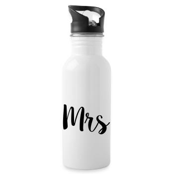 mrs simple - Trinkflasche mit integriertem Trinkhalm - Weiß - Rechts