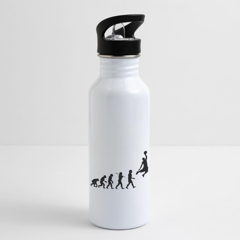 Basketball Dunk Evolution Trinkflasche mit integriertem Trinkhalm