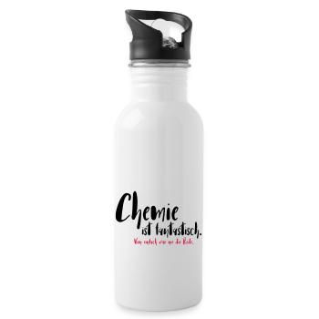 Chemie ist fantastisch - Trinkflasche mit integriertem Trinkhalm - Weiß - Rechts