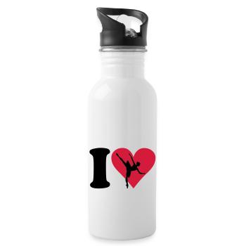 I love Ballett - Trinkflasche mit integriertem Trinkhalm - Weiß - Rechts
