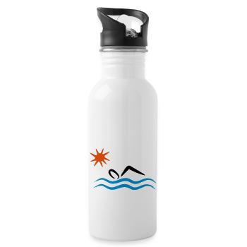 open water - Water bottle with straw - white - Right