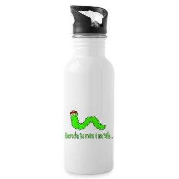 la chenille - Gourde avec paille intégrée - blanc - Droite